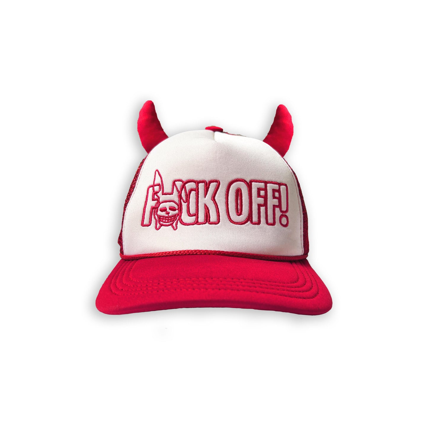 F OFF Demon Trucker Hat in Red