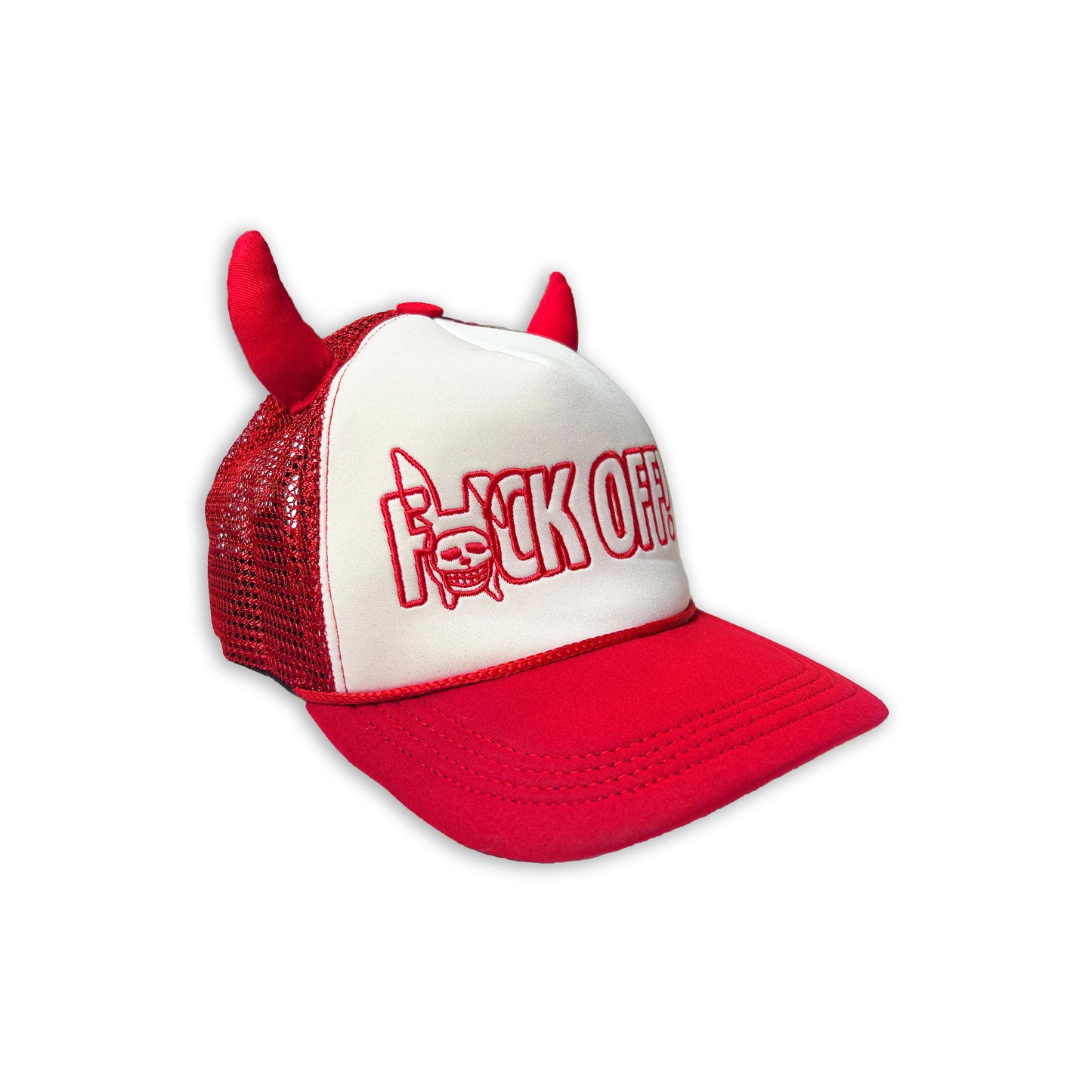 F OFF Demon Trucker Hat in Red