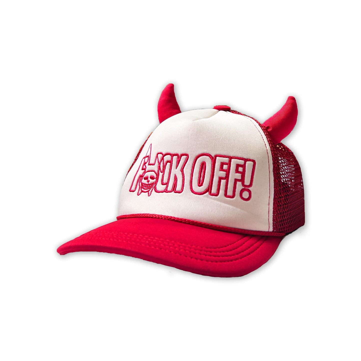 F OFF Demon Trucker Hat in Red