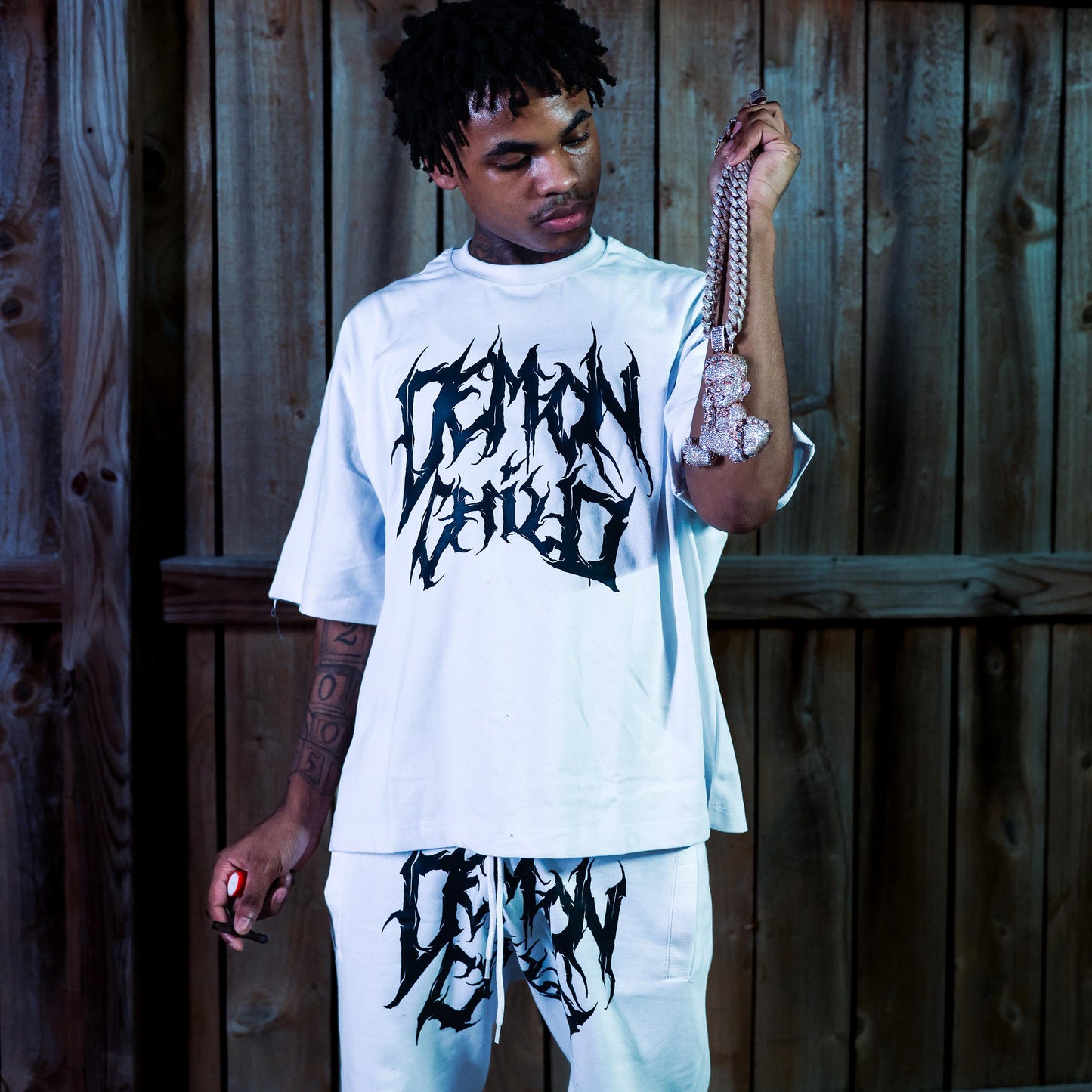 White Logo Shorts