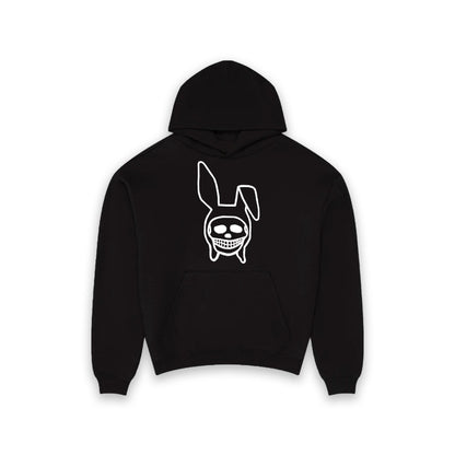 BLACK SKULL BUNNY HOODIE