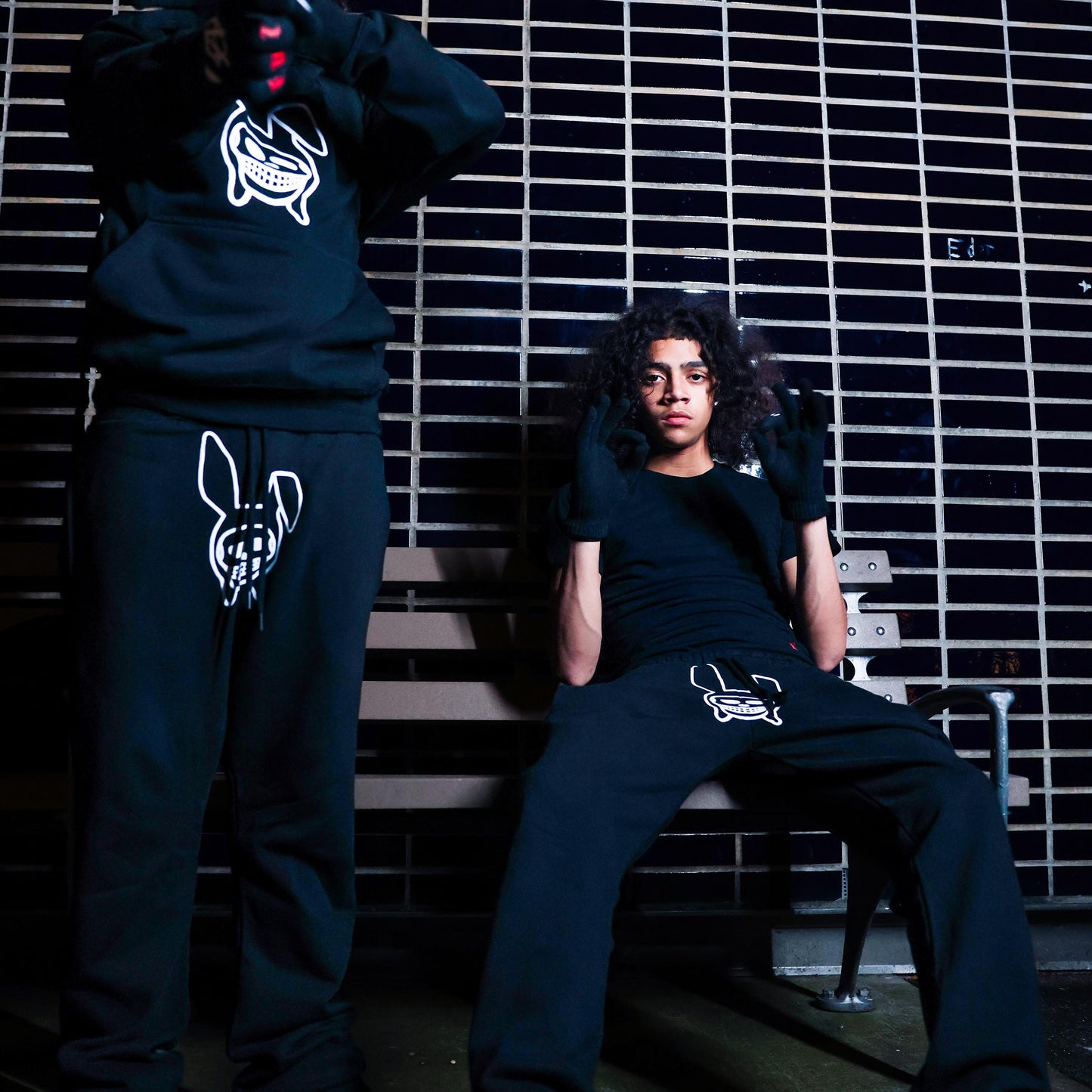 BLACK SKULL BUNNY SWEATPANTS