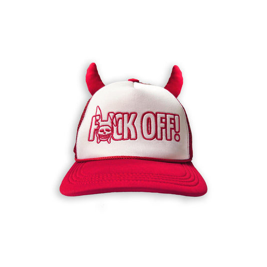 F OFF Demon Trucker Hat in Red