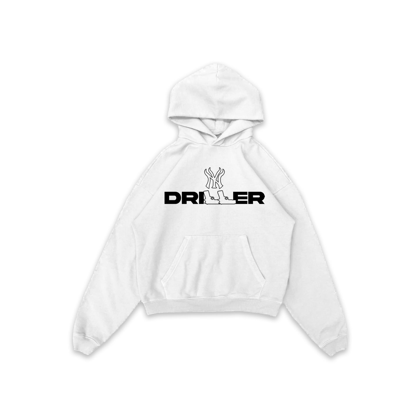 WHITE NY DRILLER HOODIE