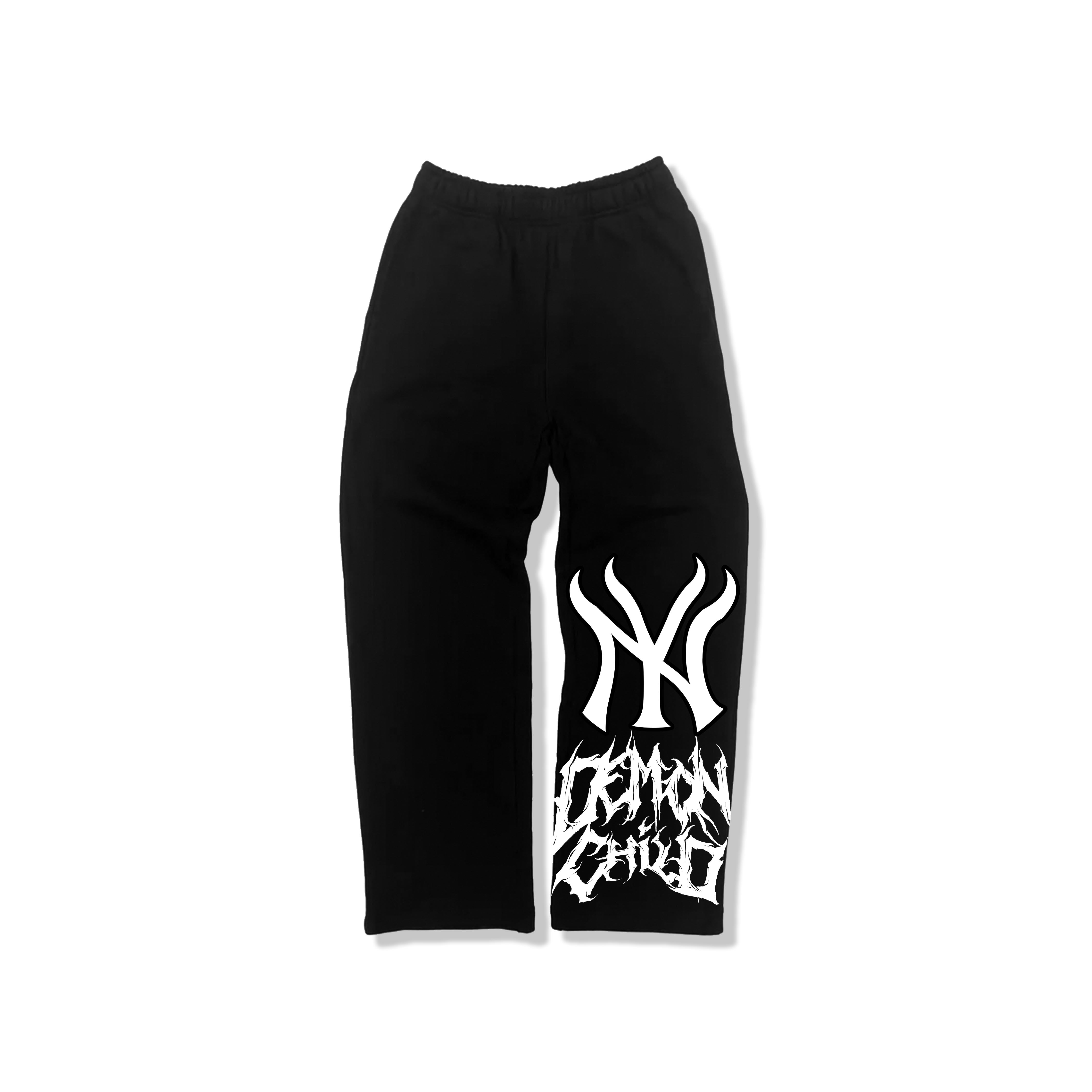 Demonchild Ny Rapper NY Logo Flared Sweatpants 2.0 β Demon Child Clothing