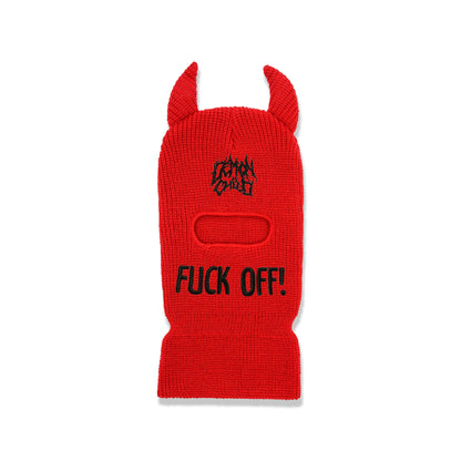 F Off Sticker Red Red F OFF Ski Mask | Knitted Demon Balaclava | Bold Streetwear – Demon ...