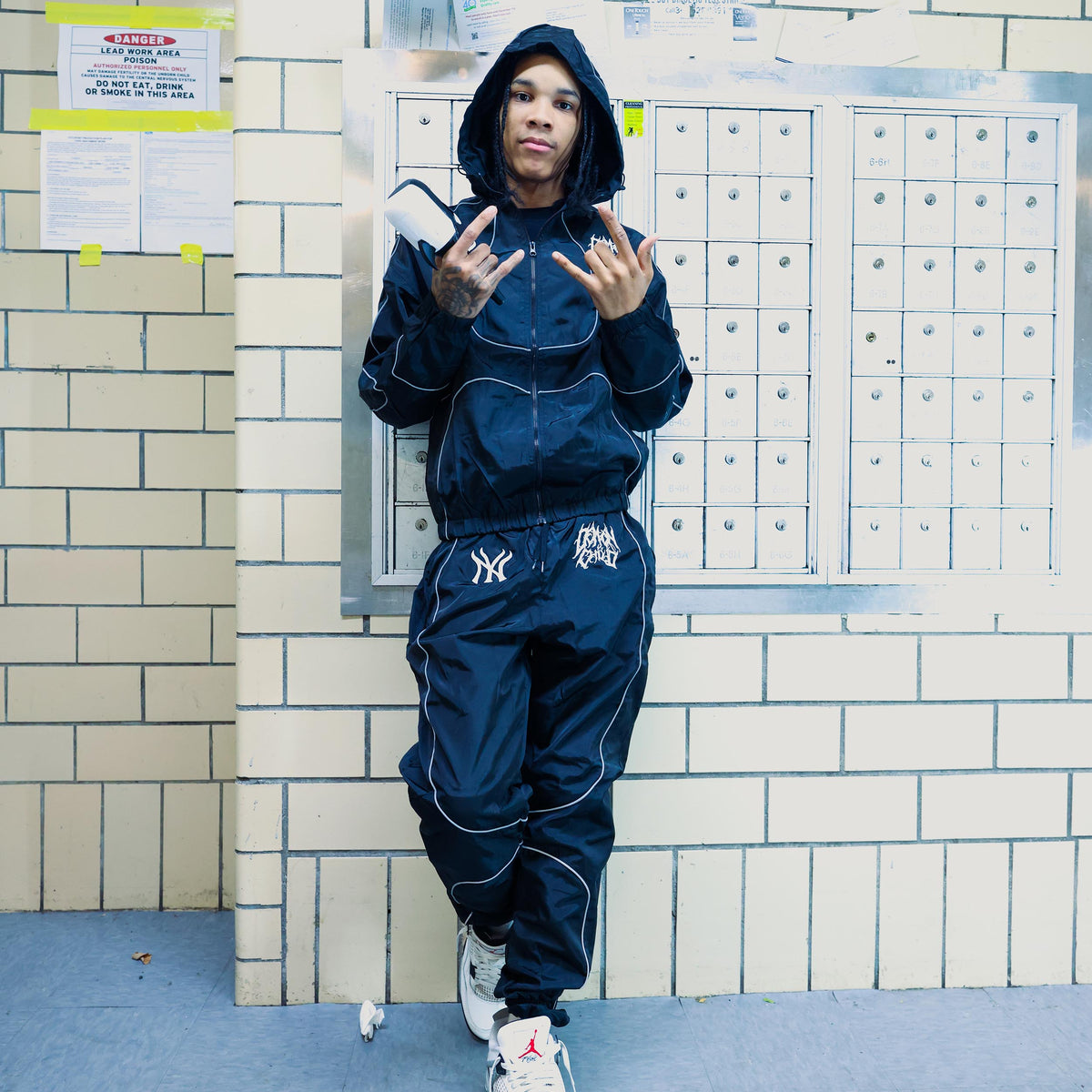 Demonchild Ny Rapper NY Tracksuit Bundle (Black) β Demon Child Clothing