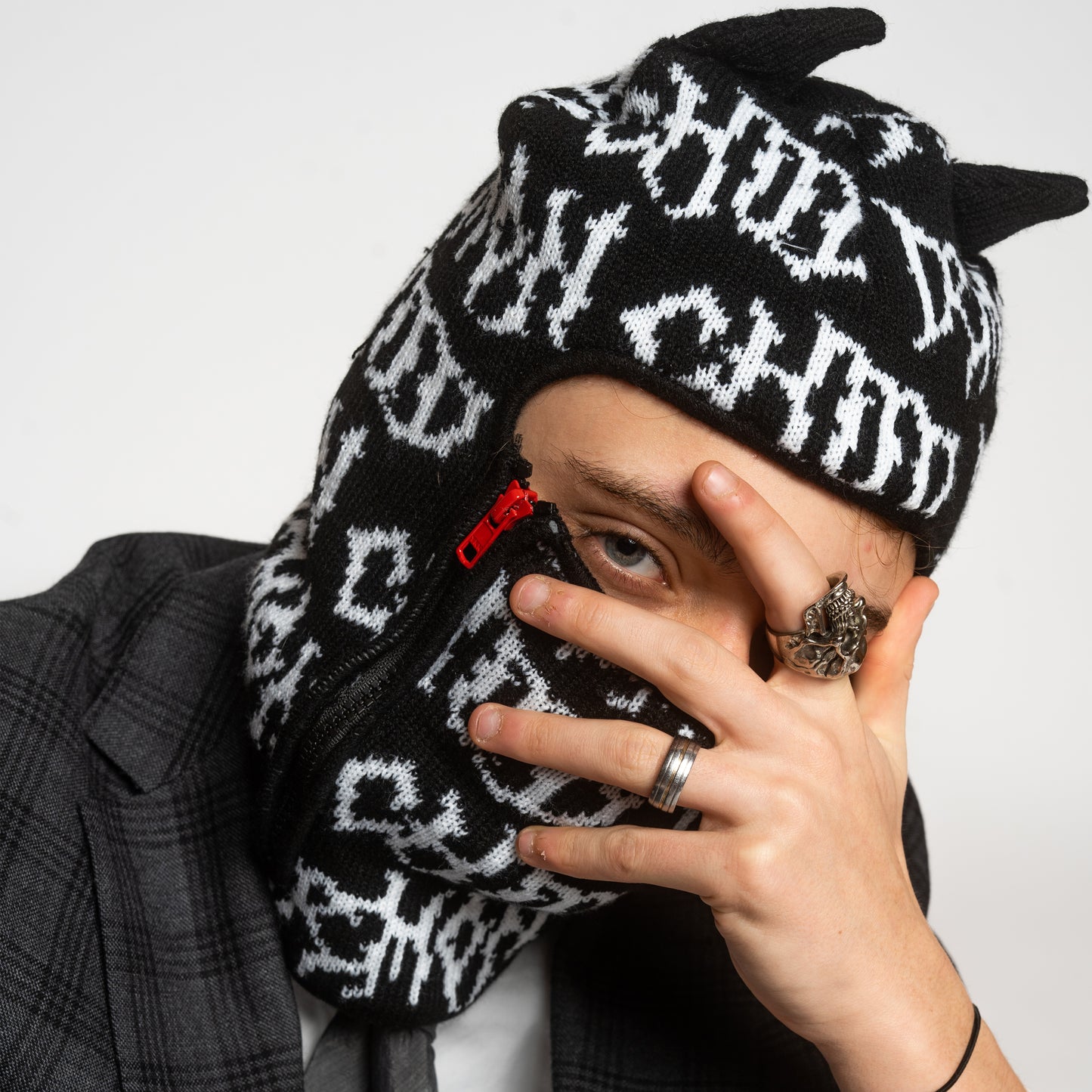 Knitted Demon Ski Mask