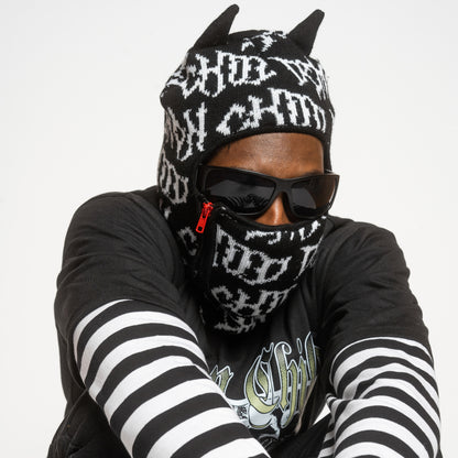 Knitted Demon Ski Mask